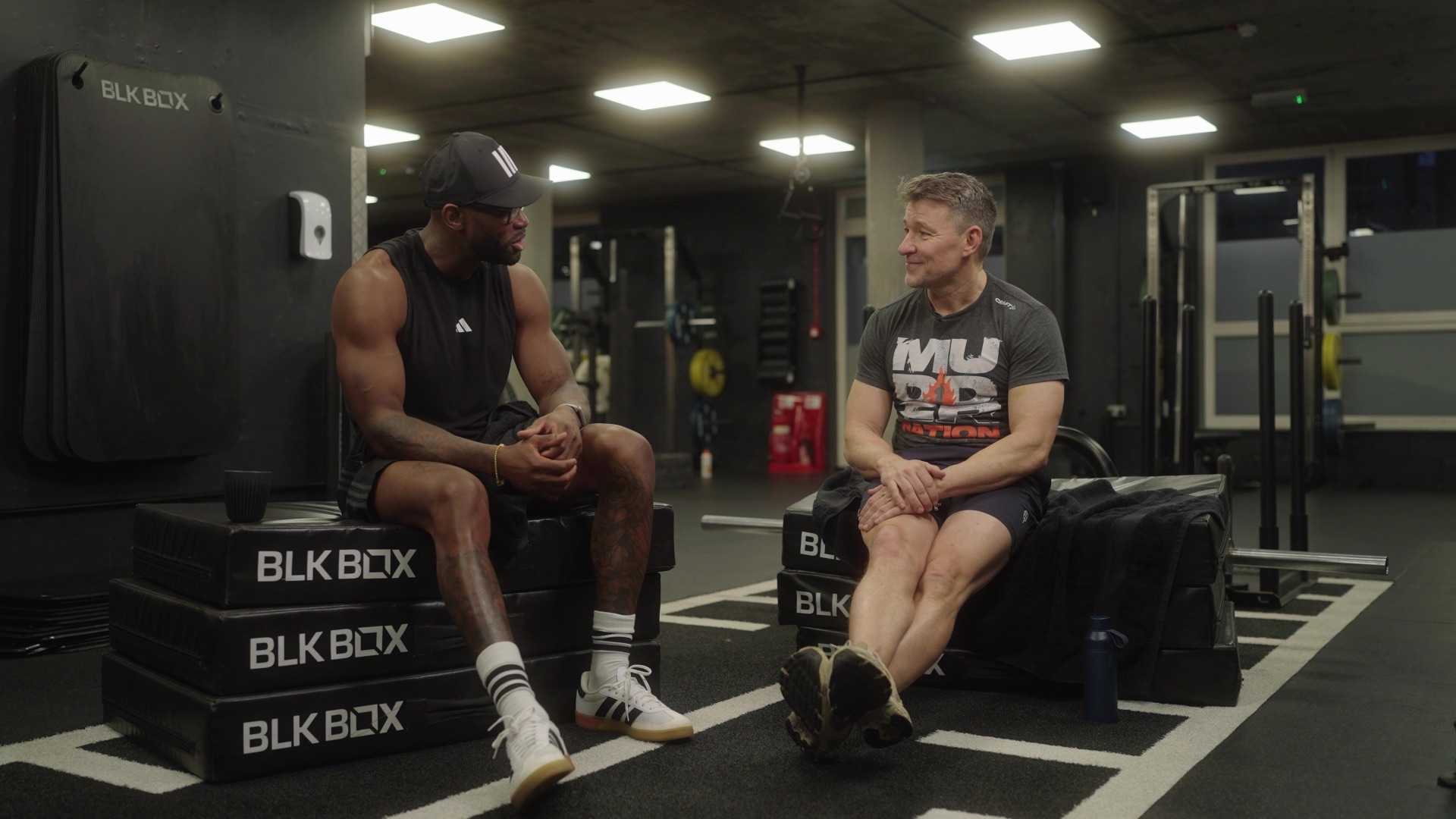 Ben Shepherd and Ugo Monye talking after the workout